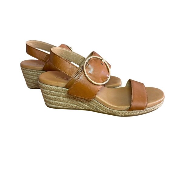 UGG Navee Cognac Espadrille Wedge Sandal Womens Size 7 - Picture 3 of 6
